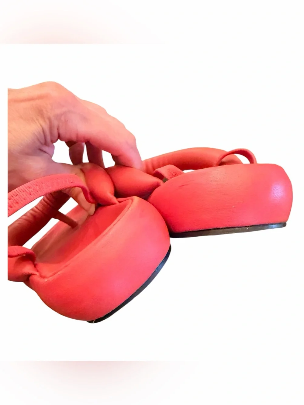 Isabel Marant Orene Leather Flatform Sandals Red Size 7